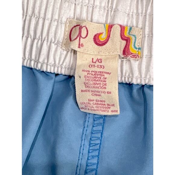 Vintage OP Ocean Pacific Womens Board Booty Mini Shorts Baby Blue L 11-13 Beach - Picture 5 of 7